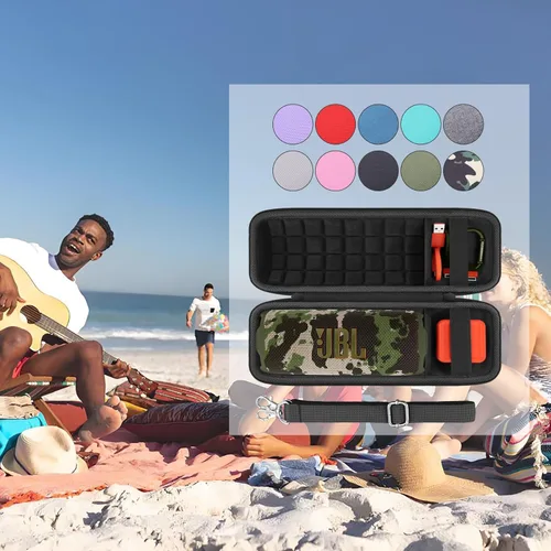 Miniatura 9 de co2CREA Funda de viaje rígida de repuesto para JBL Flip 7 Flip 6 FLIP 5 Altavoz Bluetooth portátil impermeable (funda de camuflaje negro)