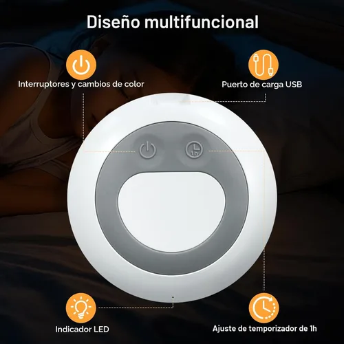 Miniatura 6 de Tyute Luz nocturna para bebé, lámpara de noche de guardería con 8 colores RGB cambiantes, luz nocturna táctil de silicona suave sin BPA