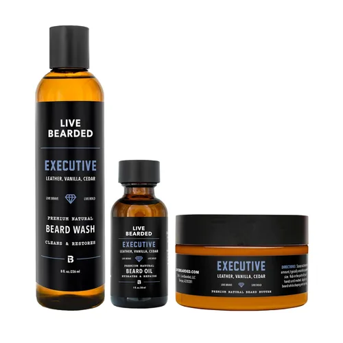 Miniatura 7 de Live Bearded Kit de aseo de barba de 3 pasos – lavado, aceite y mantequilla – Fabricado en los Estados Unidos – Ingredientes totalmente naturales
