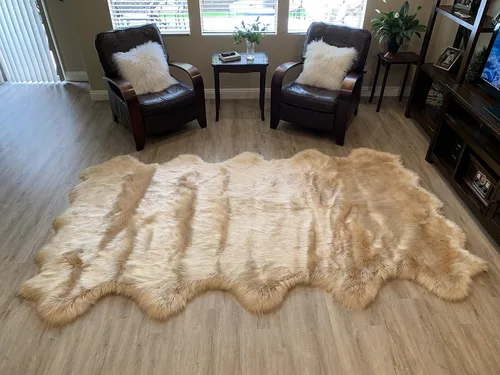 Miniatura 65 de LAMBZY Alfombra de pelo de oveja sintética, hipoalergénica, súper suave, sedosa para sala de estar, habitación de los niños, sofá