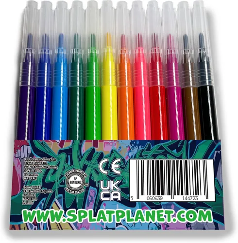 Miniatura 2 de Splat Planet Paquete de recarga lavable de 12 colores para bolígrafo de graffiti, bolígrafo aerógrafo para niños - pintura y coloración