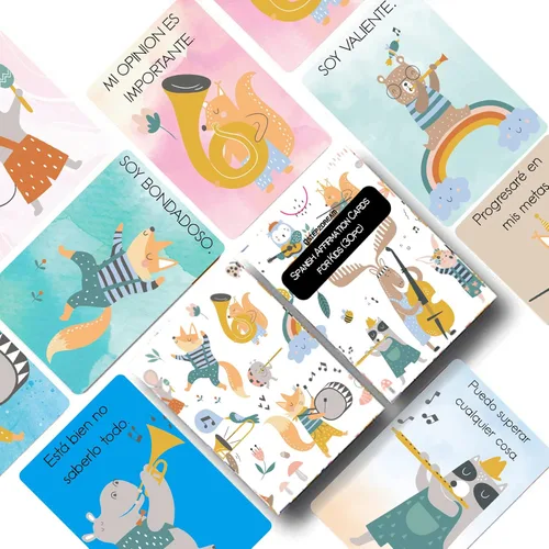 Miniatura 5 de 1step2dream Tarjetas de afirmación en español inglés para niños, motivación bilingüe, 30 tarjetas de empoderamiento positivo para estudiantes