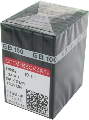 GROZ-BECKERT - Aguja en caja de plástico transparente ckpsms - 100 GROZ-BECKERT GEBEDUR 134 MR / 135X5 MR agujas para máquina de acolchado de