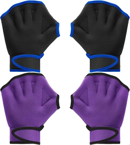 Miniatura 13 de Sumind 2 pares de guantes de natación de neopreno para entrenamiento acuático, guantes de neopreno, para fitness, aeróbicos acuáticos, entrenamiento