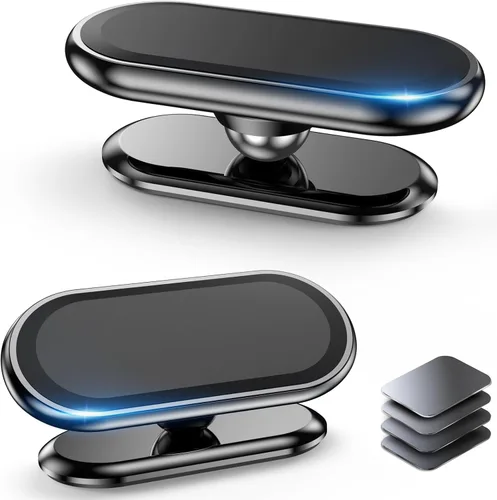 【Paquete de 2】 Soporte magnético para teléfono para automóvil, [Imán súper fuerte] [con 4 placas de metal] Soporte de teléfono celular para