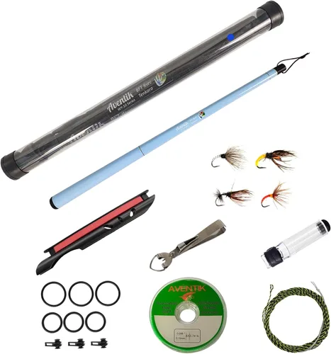 Miniatura 13 de Aventik FreshStart Tenkara Rod de 7 pies/8 pies, Kit Completo de Caña Tenkara para Principiantes, Fibra de Carbono 24T, Fácil de Lanzar, Flexible