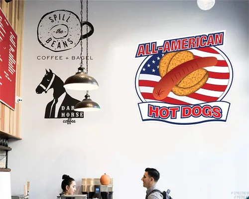 Miniatura 5 de Food Truck Decals All Anerican Hotdogs Concession Restaurant Die-Cut Vinyl Sticker & Sign 10 in on Longest Side
