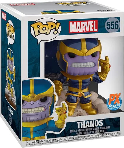 Miniatura 3 de Funko Pop! Marvel Thanos - Cabeza de vinilo exclusiva de 6 pulgadas #556 [versión cómica, tamaño super]
