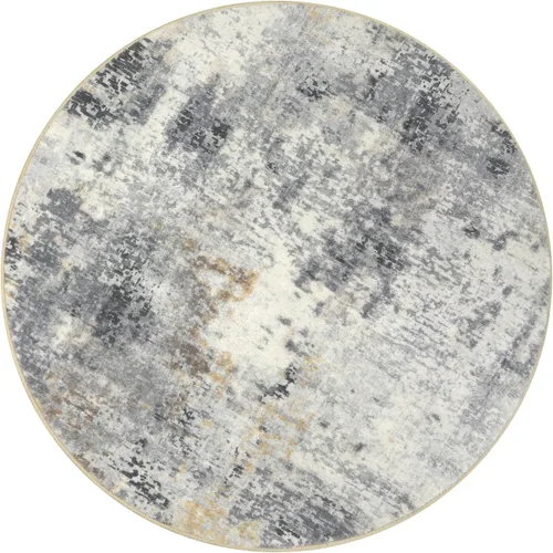 Miniatura 9 de Lahome Alfombra Redonda Abstracta Moderna – 5 Pies Alfombras Grises para Sala de Estar Lavables Alfombras Circulares de 5x5 para Interiores Tapete