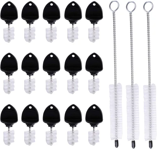 Podoy Cepillo para grifo de cerveza, paquete de 15 cepillos de enchufe de grifo de cerveza y paquete de 3 cepillos de limpieza de grifo para kit de