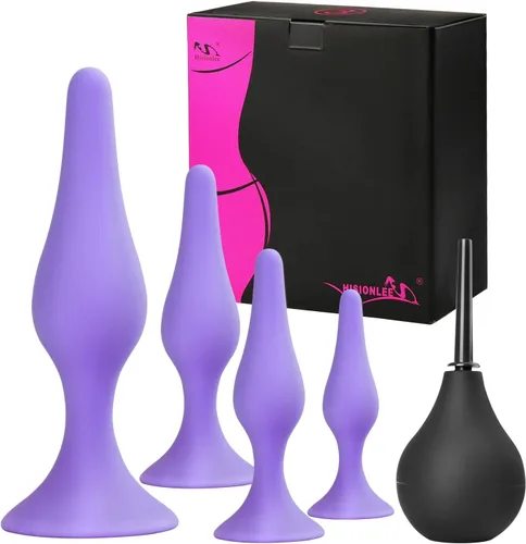 Tapones Anales Juguetes Sexuales, HISIONLEE 5PCS Juguetes Sexuales Anales de Silicona Kit de Entrenamiento de Tapón Anal para Juguetes Sexuales y