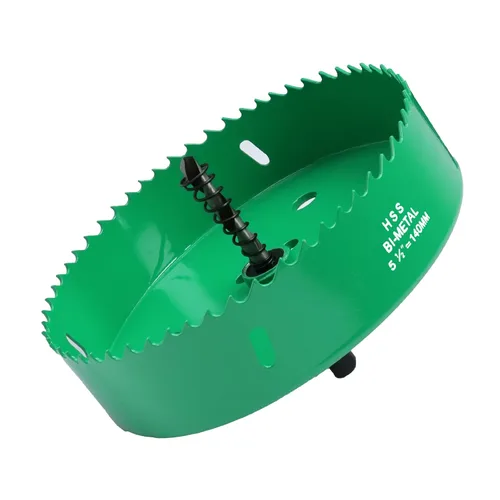 Miniatura 14 de Sierra de agujero azul de 4.53 pulgadas con eje y broca piloto, cortador de agujeros bimetálico para tableros de fibra, madera, paneles de yeso