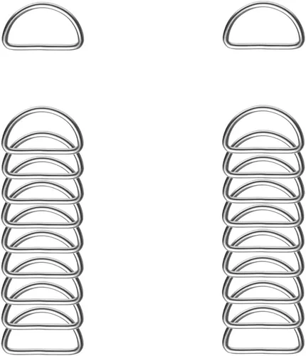 Miniatura 23 de 20 piezas de anillos en D de 1" (25mm) soldados de metal fuerte bronce semi-circular para collares de mascotas, hardware, bolsas, anillo de hebilla