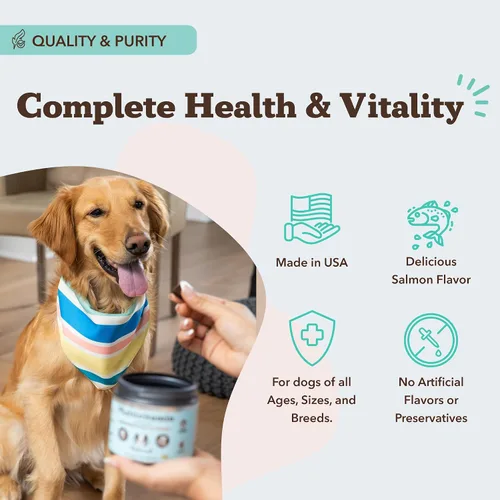 Miniatura 6 de Natural Dog Company Vet Strength Multivitamínico para perros – 90 masticables suaves de alta potencia con glucosamina, condroitina, probióticos