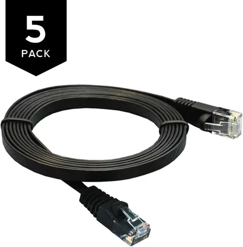 Miniatura 2 de Buhbo Cable de red Ethernet plano Cat6 de 2 pies RJ45 (paquete de 5)