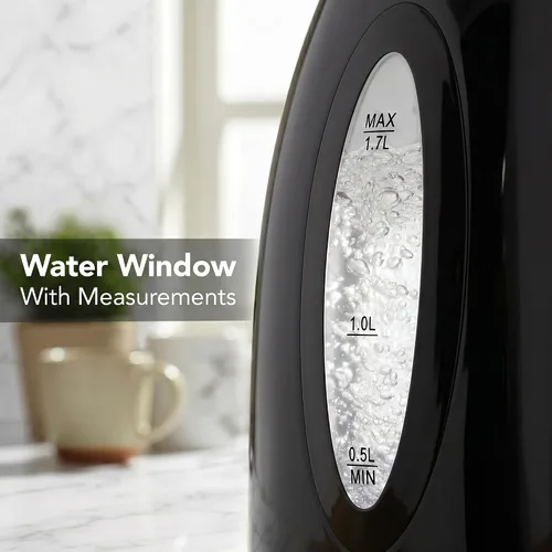 Miniatura 5 de OVENTE Hervidor Eléctrico, 1.7L Calentador de Agua de Ebullición Rápida para Café o Té, Libre de BPA con Indicador de Nivel de Agua, Apagado