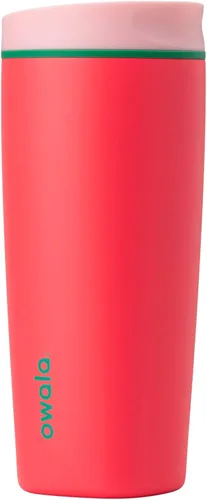 Miniatura 10 de Owala SmoothSip Slider - Vaso de café aislado de acero inoxidable, reutilizable, taza de café helado, taza de viaje para café caliente, sin BPA, 12