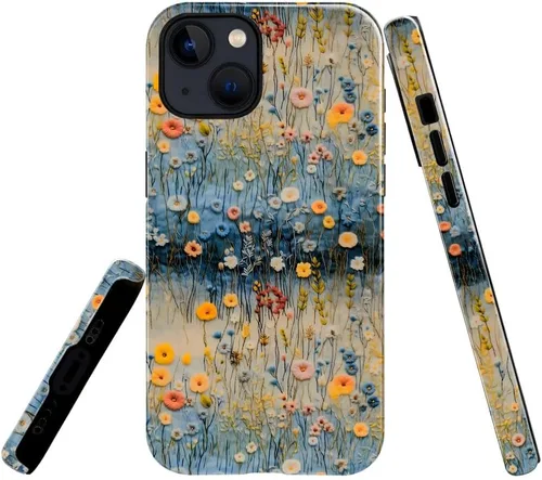 Miniatura 12 de Funda TnXee Compatible con iPhone 11, Funda Híbrida Brillante de 2 Capas para Prevenir Caídas para Niñas y Niños, Aspecto Bonito con Flores Salvajes