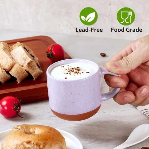 Miniatura 5 de Gencywe Juego de 6 mini tazas de café de cerámica de 5 onzas con asa, tazas de café de porcelana Demitasse, tazas de café de color blanco, aptas