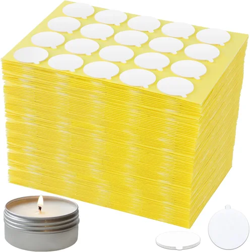 Miniatura 17 de Kit de 240 piezas de fabricación de velas, calcomanías de mecha de vela, suministros para hacer velas, calcomanías de doble cara con la pequeña