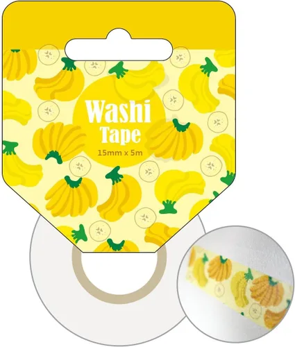 Miniatura 3 de Best Creation - Cinta adhesiva Washi, 0.591 in/16.4 ft, color plátano Banana