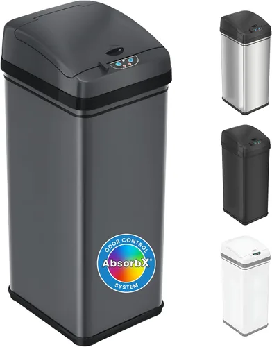 Miniatura 21 de iTouchless PUEDE DE BASURA AUTOMÁTICO DE 13 GALONES CON FILTRO DE ABSORTE DE OLOR Y BLOQUEO DE LA TAPA, PINDADOR DE BASURA DE COCINA DE SENSOR