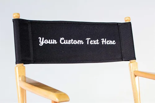 Miniatura 5 de Filmcraft Silla alta de director personalizada, acabado negro con lienzo negro personalizado, paquete profesional completo para cineastas