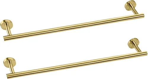 Miniatura 9 de Cilee 2 Piezas Barra de Toalla de Baño de Cromo Pulido, Barra de Toalla Doble de 24 Pulgadas, Portarrollos de Toalla de Baño de Acero Inoxidable