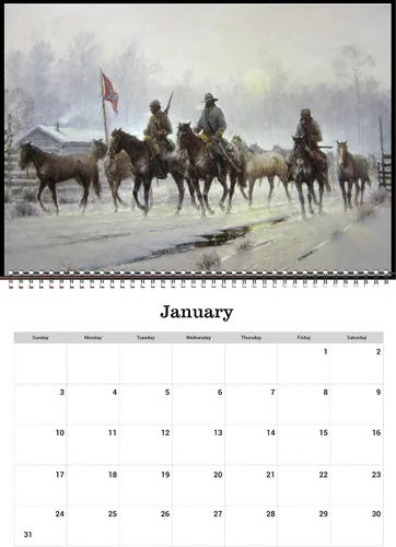 Miniatura 3 de Calendario de pared 2026 [12 páginas de 8 x 12 pulgadas] Vaqueros y pioneros en el salvaje oeste Vintage Magazine Ilustración Impresionismo