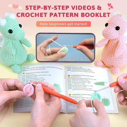 Miniatura 3 de Crochetta Kit de ganchillo para principiantes, kit de inicio de ganchillo con tutoriales en video paso a paso, kit de ganchillo para principiantes