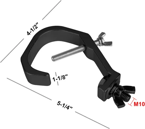 Miniatura 4 de heneng 5 abrazaderas C para tubo de 1.18 a 2 pulgadas, abrazaderas de luz de escenario para iluminación de DJ, carga máxima de 66 libras