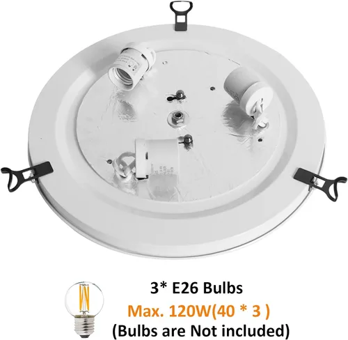 Miniatura 7 de ARTZONE Tiffany - Luces de techo, 3 luces de 16 pulgadas de vitral, lámpara de techo empotrada para dormitorio, comedor, sala de estar, entrada