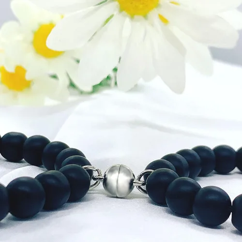 Miniatura 6 de Reaowazo Juego de pulseras magnéticas a juego para parejas, atracción mutua, cuentas de piedra natural, regalos de joyería para novio, mujeres