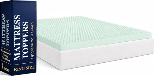 Miniatura 17 de Greaton, Cubrecolchones de espuma viscoelástica de gel contorneado de 1 pulgada para mayor comodidad y apoyo, individual, azul.