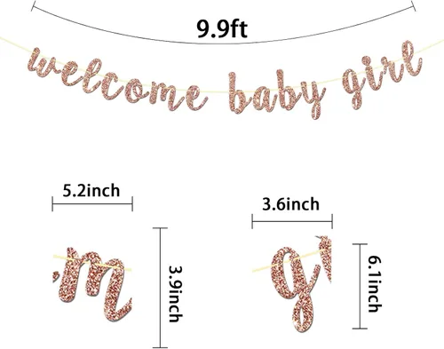 Miniatura 2 de Cartel de bienvenida para niña, con purpurina de oro rosa con una pequeña princesa, baby shower, revelación de género, decoración de fiesta AF