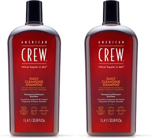 Miniatura 10 de American Crew Champú para Hombre, Limpiador Diario, De Origen Natural, Fórmula Vegana, Fragancia de Cítricos y Menta, 3,3 onzas líquidas