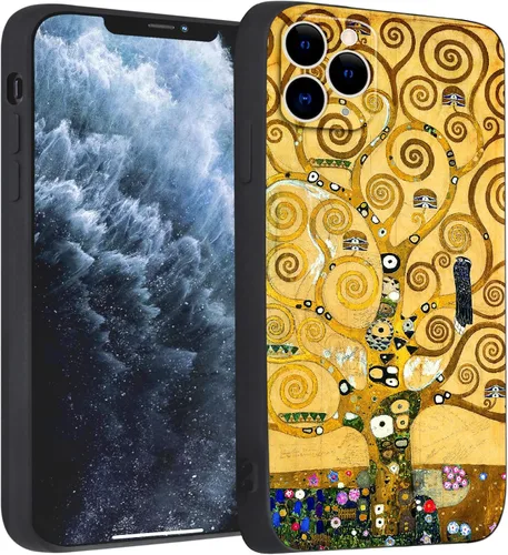 Miniatura 10 de Berkin Arts Funda de silicona compatible con iPhone 12 Pro Max con protector de pantalla de flores ornamentales intrincadas rosas