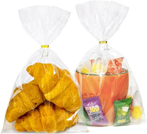 Miniatura 10 de QOIUSO 100 bolsas de celofán: bolsas de celofán transparentes de 5 x 11 pulgadas para dulces, aperitivos, galletas, postres, panadería, envoltura