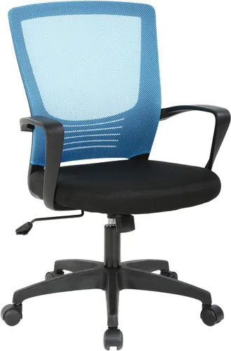 Silla de escritorio de malla para computadora con brazos de apoyo lumbar, elegante silla ejecutiva moderna y giratoria con soporte lumbar