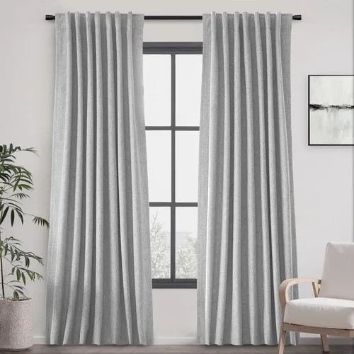 Miniatura 52 de UHITECH - Cortinas opacas beige para sala de estar, cortinas cortas de 35 pulgadas para habitación, cortinas negras para ventanas pequeñas, paneles