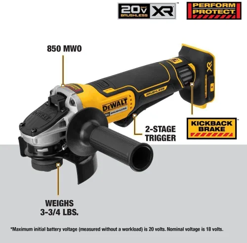 Miniatura 3 de DEWALT Juego de taladro y amoladora de 20V MAX, set de herramientas eléctricas, incluye 2 baterías y cargador (DCK231E2)