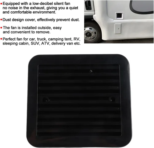 Miniatura 4 de Yosoo Health Gear - Ventilador de refrigeración de 12 V 4 W con rejillas de ventilación de persianas, aire fuerte de viento unidireccional