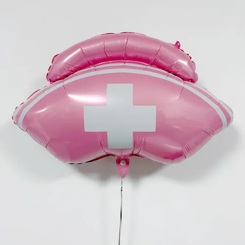 Miniatura 8 de 3 globos rosados con gorro de enfermera/decoraciones de fiesta de enfermera/decoraciones de graduación de enfermera/suministros de fiesta
