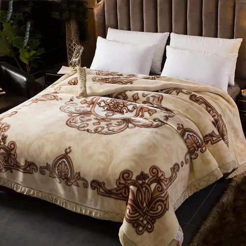 LGYKUMEG - Manta de visón coreana de 59x79 pulgadas, manta suave y cálida de felpa sedosa - Manta reversible de 2 capas Raschel para cama individual