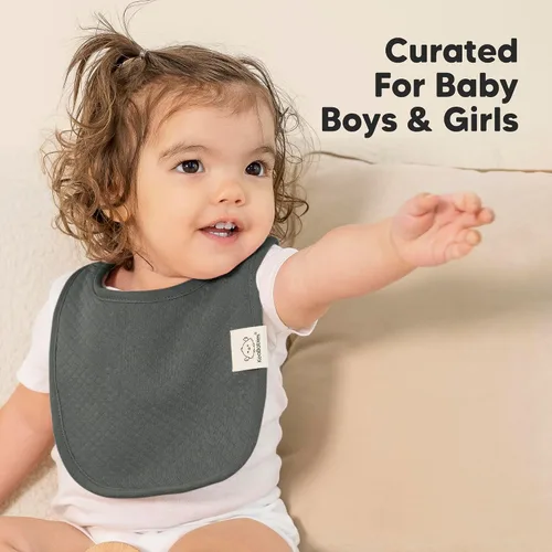Miniatura 6 de KeaBabies Paquete de 8 baberos orgánicos para bebés para niñas y niños - Baberos de tela de algodón acolchado para bebés contra el babeo y la Básicos