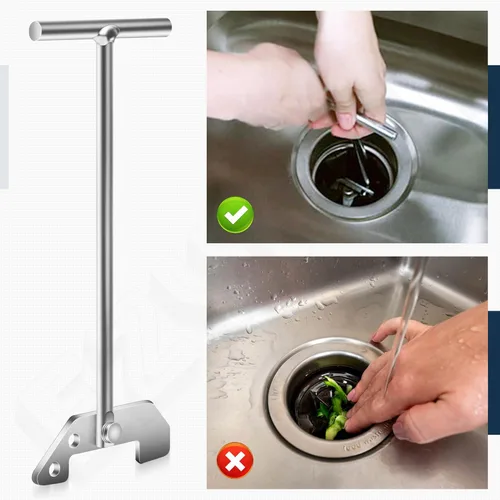 Miniatura 7 de Llave de desatascamiento para triturador de basura compatible con Waste King y Moen, herramienta de llave de eliminación de basura universal