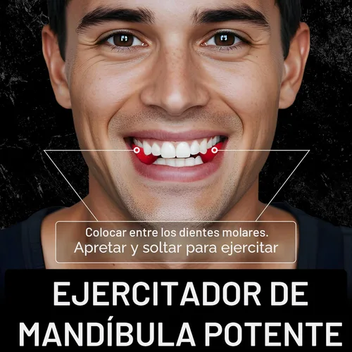 Miniatura 4 de Ejercitador de mandíbula para hombres y mujeres Entrenador muscular facial de 8 piezas y tóner con 4 niveles de resistencia Potente juego