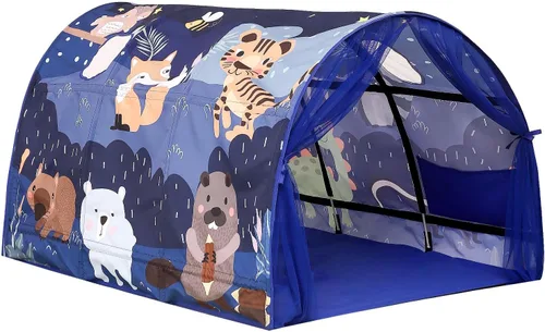 Miniatura 9 de Tienda de Cama para Niños Camas Individuales - Zoológicos y Coches Tiendas de Juego Maravillosas Niños Niñas Tienda de Juego Interior Ventilada