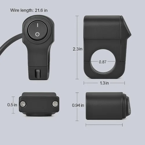 Miniatura 2 de Interruptor de Manillar de Motocicleta Interruptor de Luz ATV Interruptor de Palanca de Aleación de Aluminio Impermeable para Luz de Motocicleta Luz