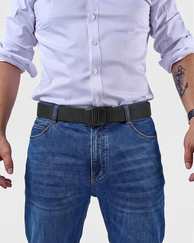 Miniatura 7 de EZL Men's Ratchet Tactical Belt, 1.5" Nylon Web Work Belt with Automatic Slide Buckle, Adjustable Trim to Fit